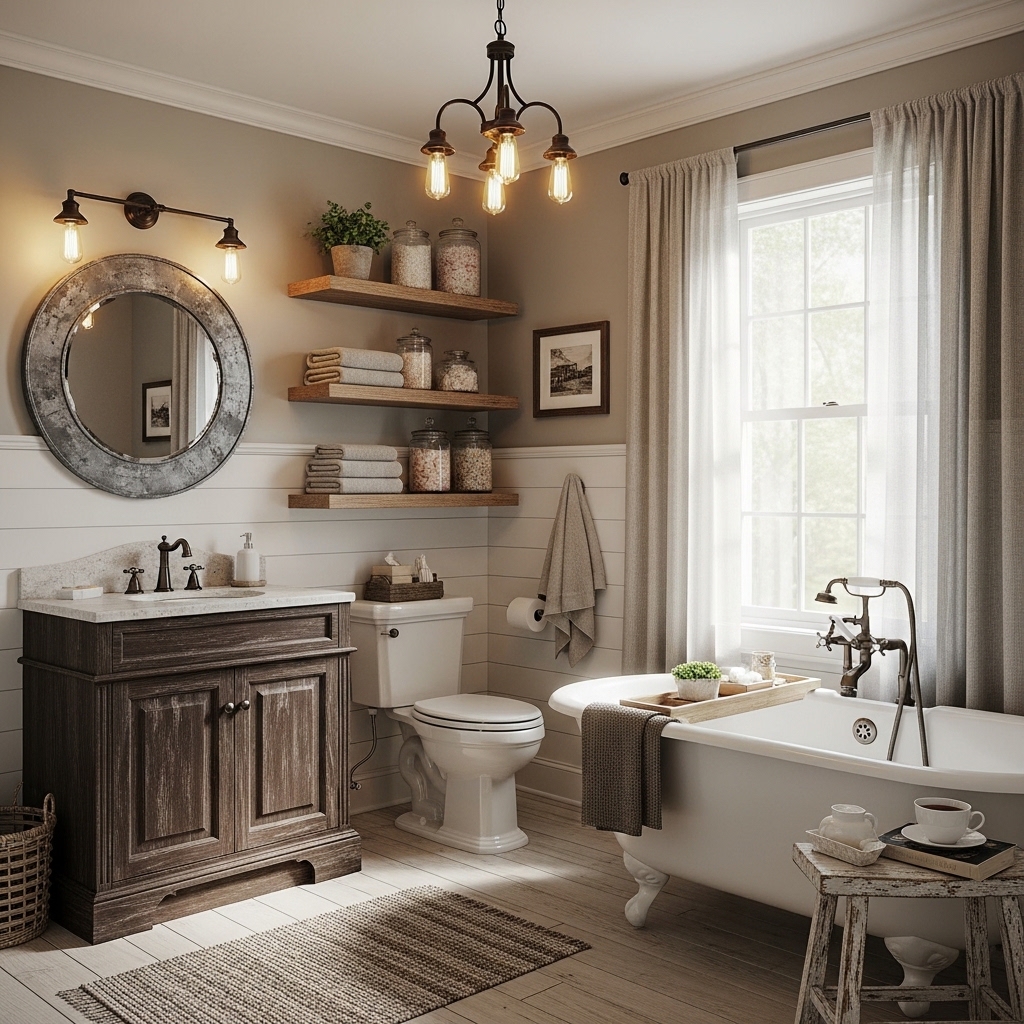 26 Rustic Farmhouse Bathroom Ideas That Feel Warm, Cozy & Timeless