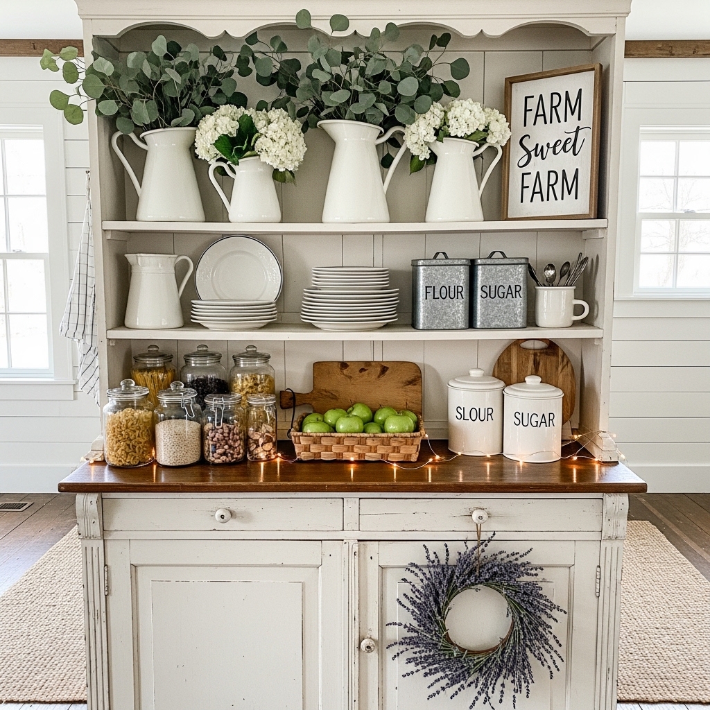 17 Farmhouse Hutch Decor Ideas to Style Your Space Like a Designer
