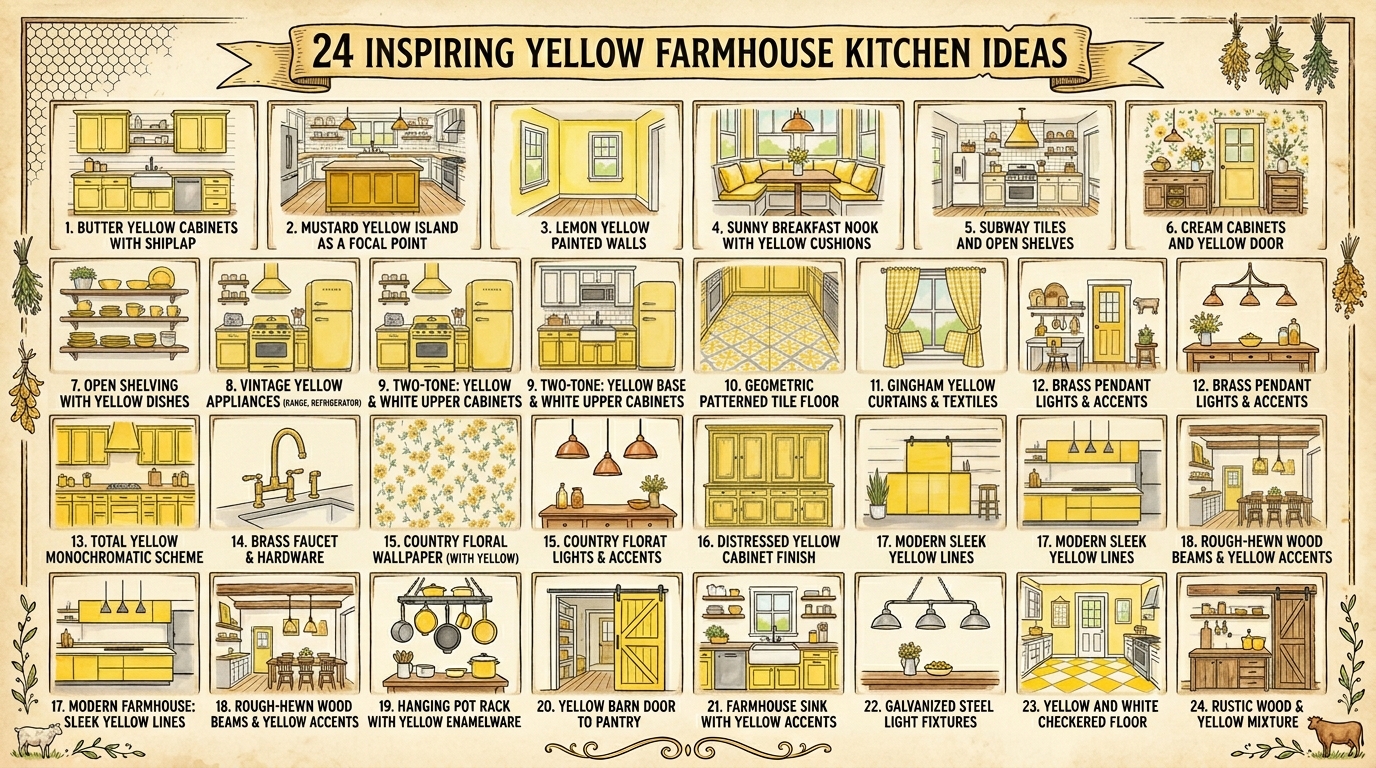 24 Yellow Farmhouse Kitchen Ideas