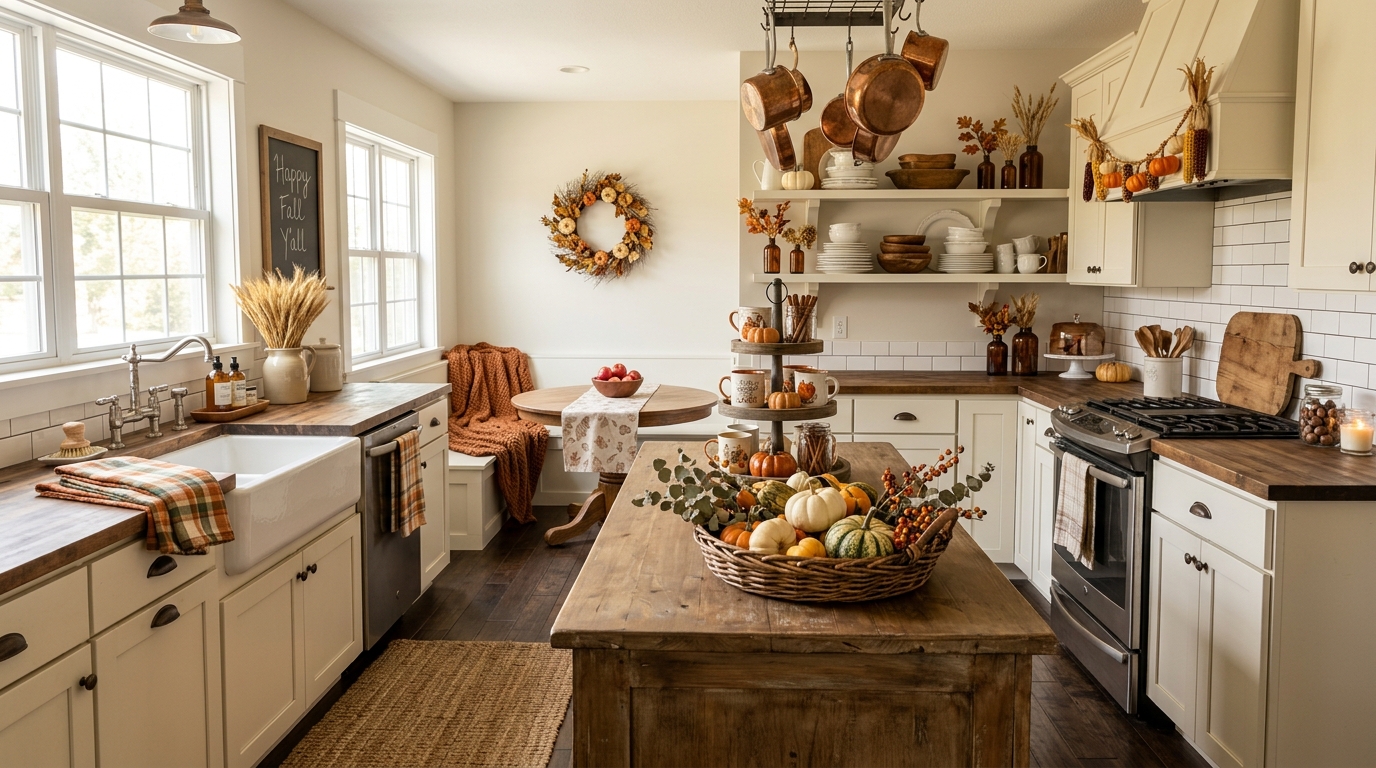 24 Farmhouse Fall Kitchen Decor Ideas That Feel Warm & Rustic