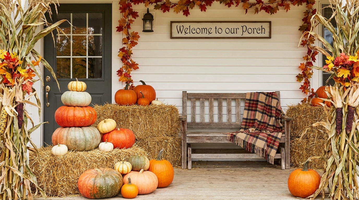 28 Farmhouse Fall Porch Decor Ideas That Scream Cozy Autumn Vibes