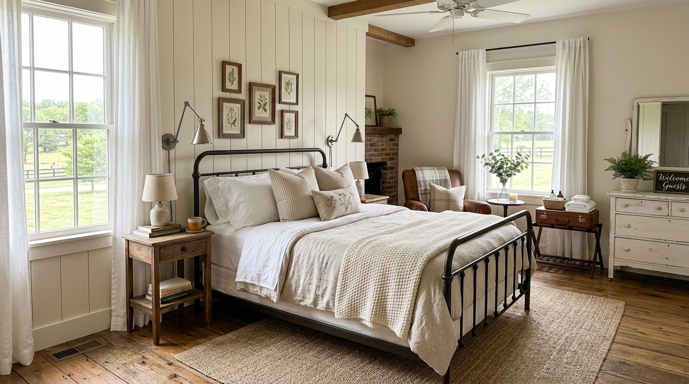 23 Farmhouse Guest Bedroom Ideas Guests Will Love