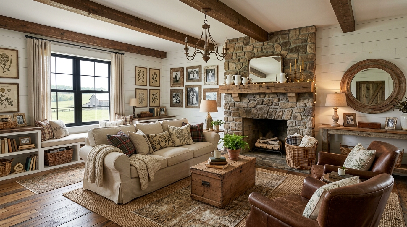 24 Cozy Farmhouse Living Room Ideas to Come Home To