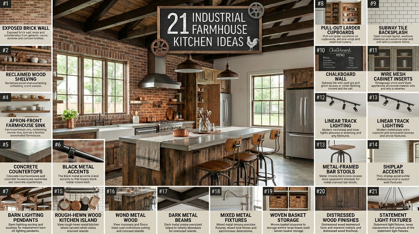 21 Industrial Farmhouse Kitchen Ideas That Work