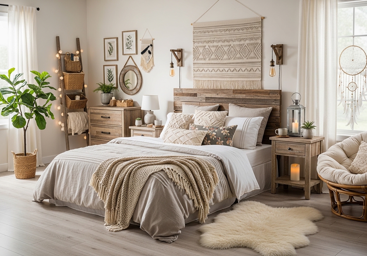 29 Boho Farmhouse Bedroom Dreamy Ideas