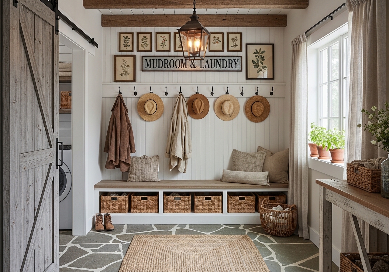 28 Farmhouse Mudroom Ideas Rustic Charm Style