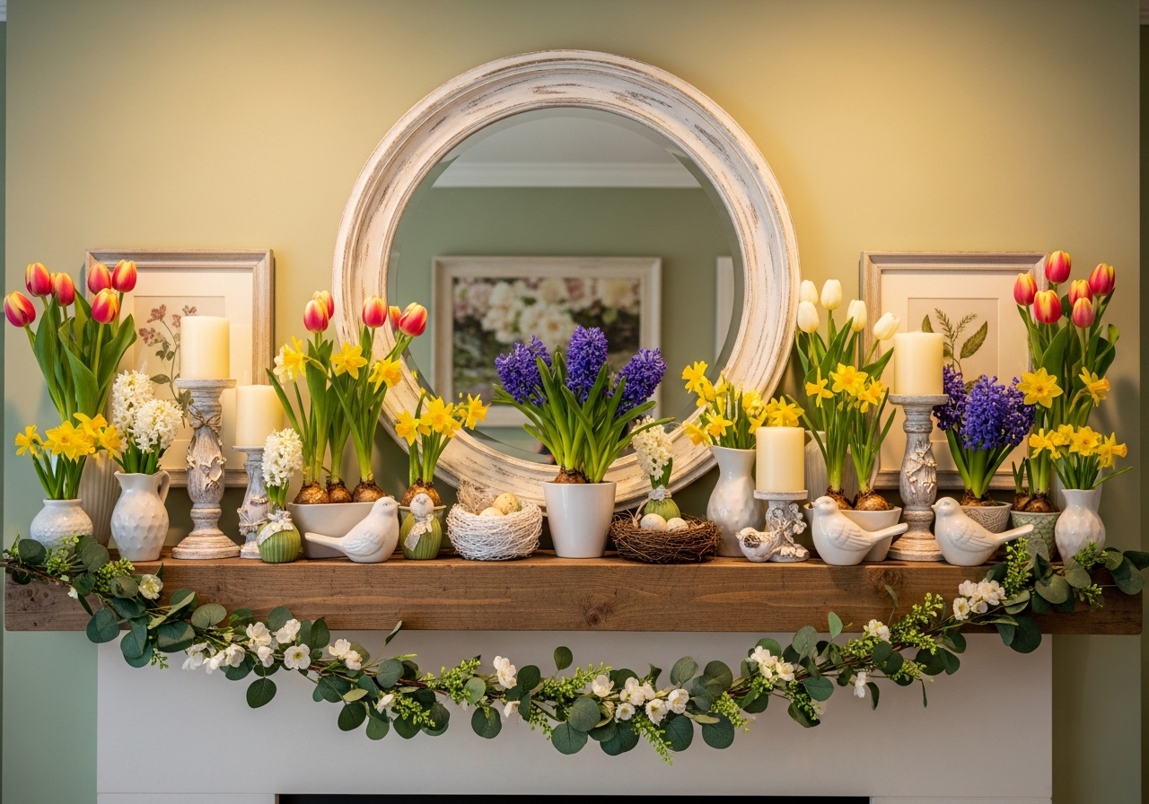 26 Spring Mantel Decorating Fresh Ideas