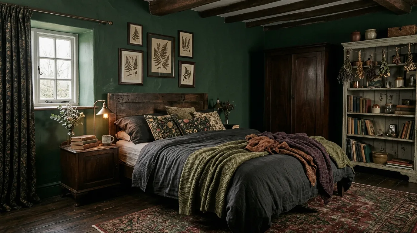 29 Dark Cottagecore Bedroom Moody Decor Ideas – Bloomora Nest