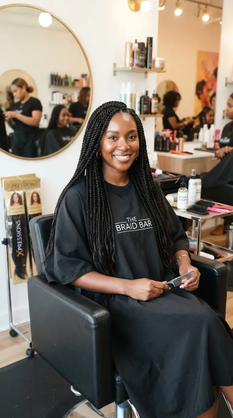 Black woman with long, smooth Senegalese twists