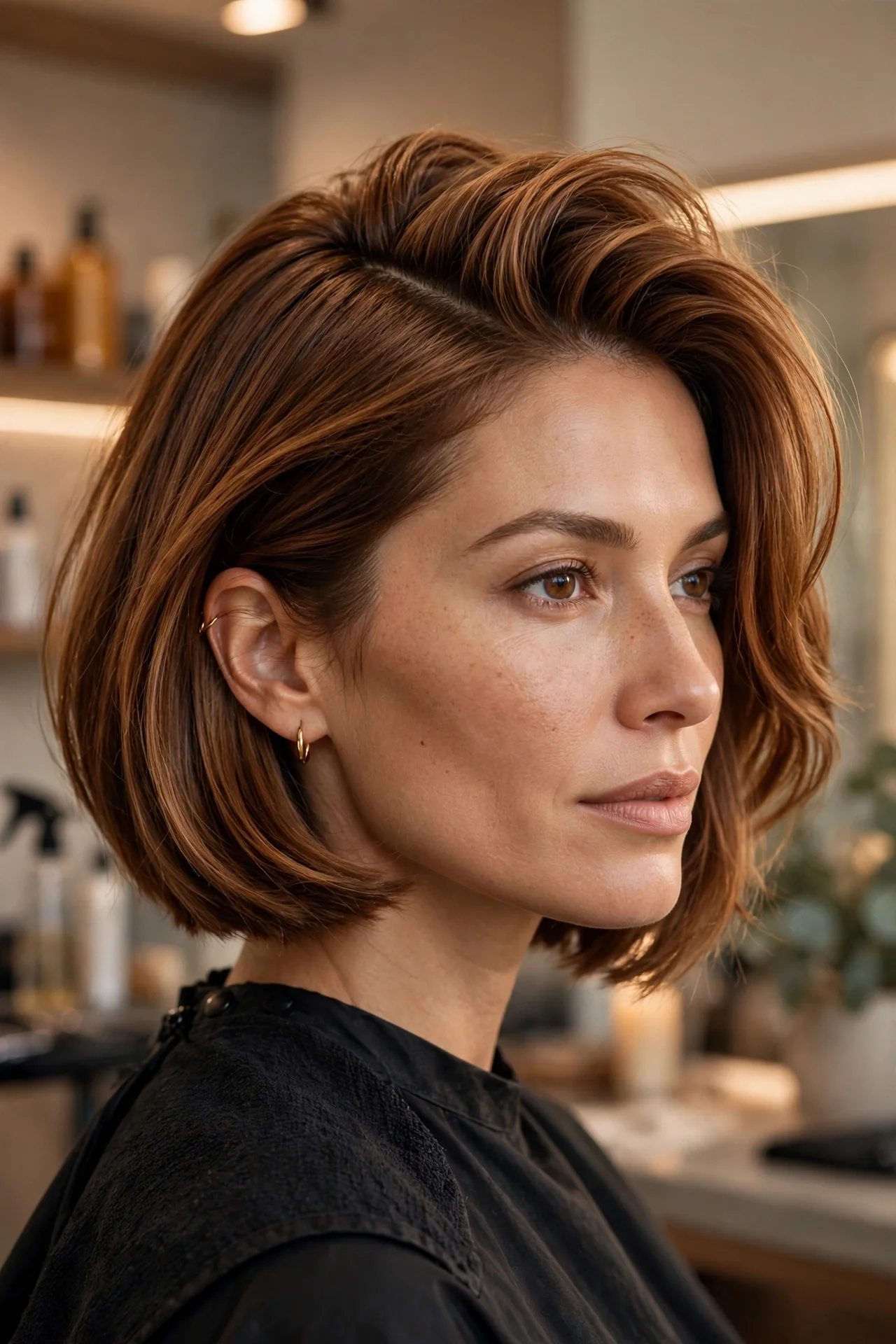 Deep Side-Part Bob for Crown Lift