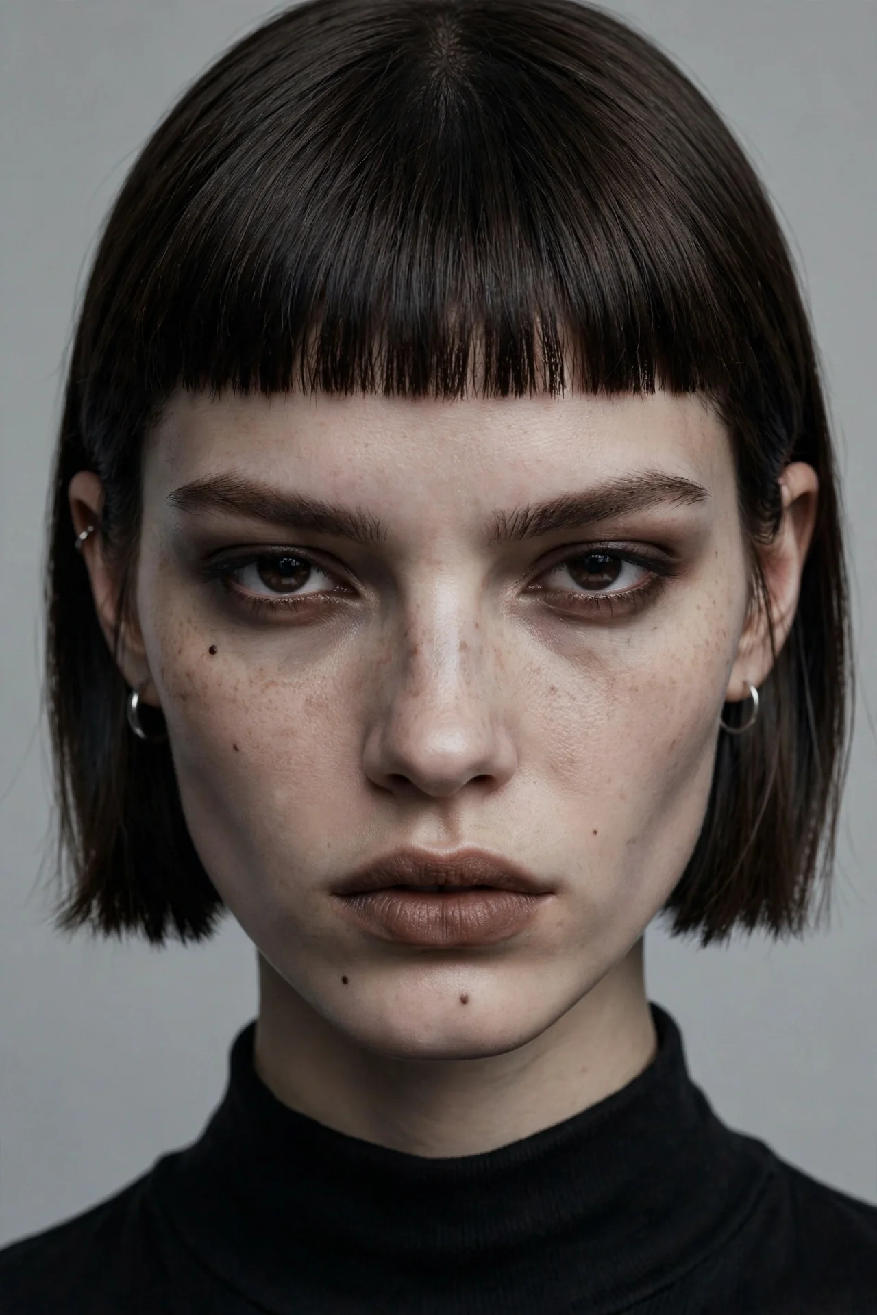 Micro-Fringe Bob with a Cropped Fringe