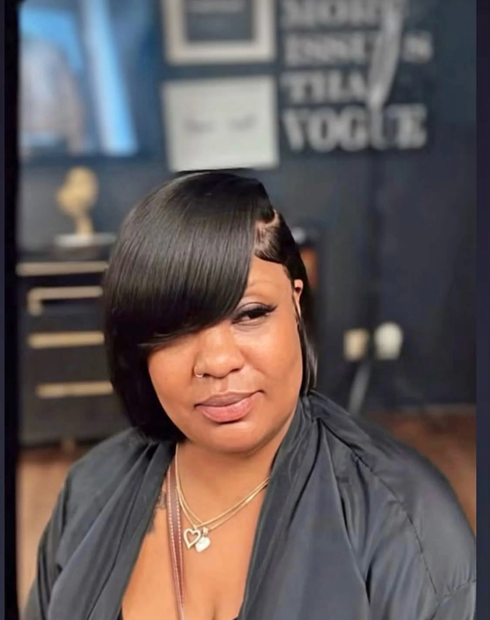 Side-Swept Bob with Height at the Root
