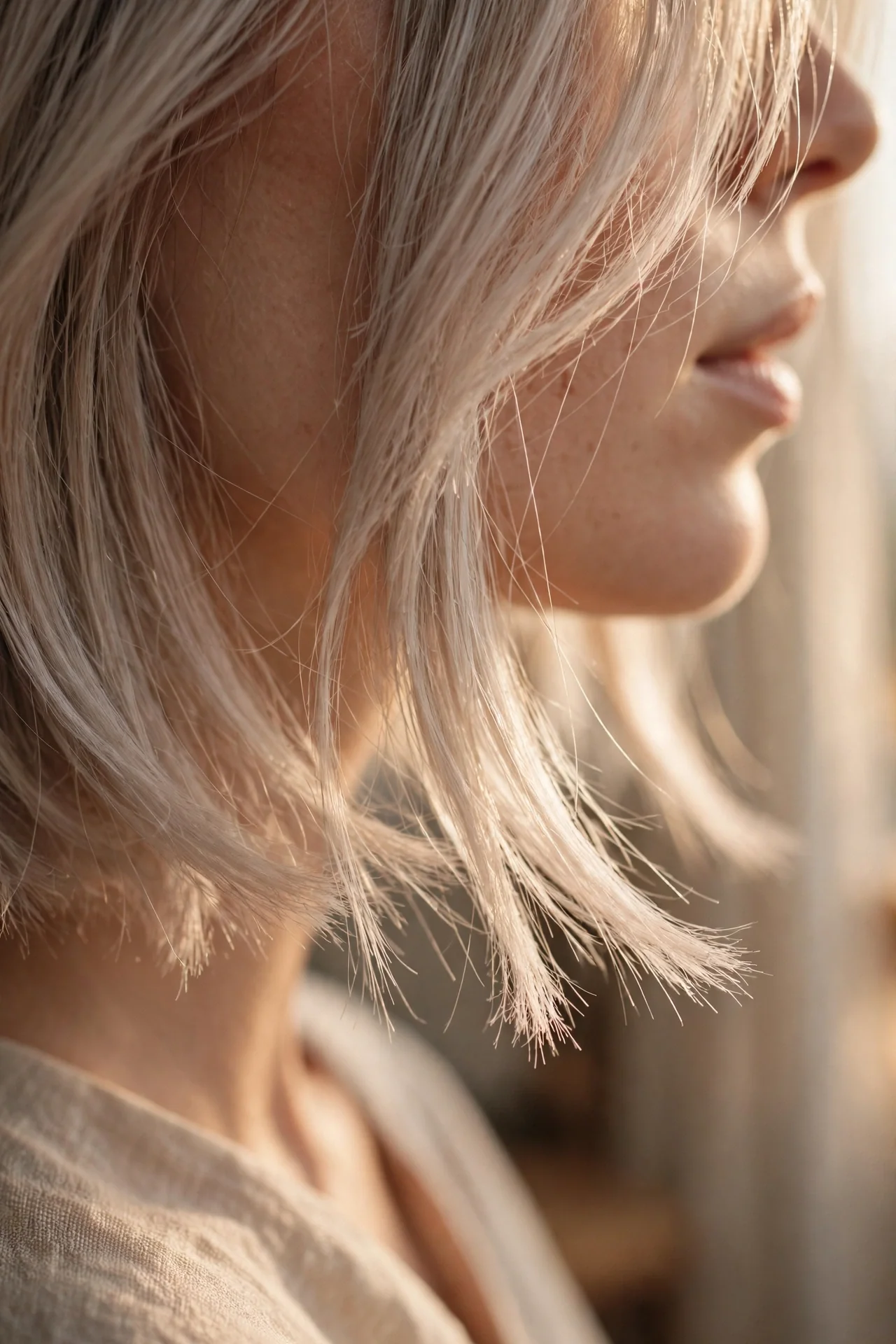 Feathered-End Bob with Wispy Softness