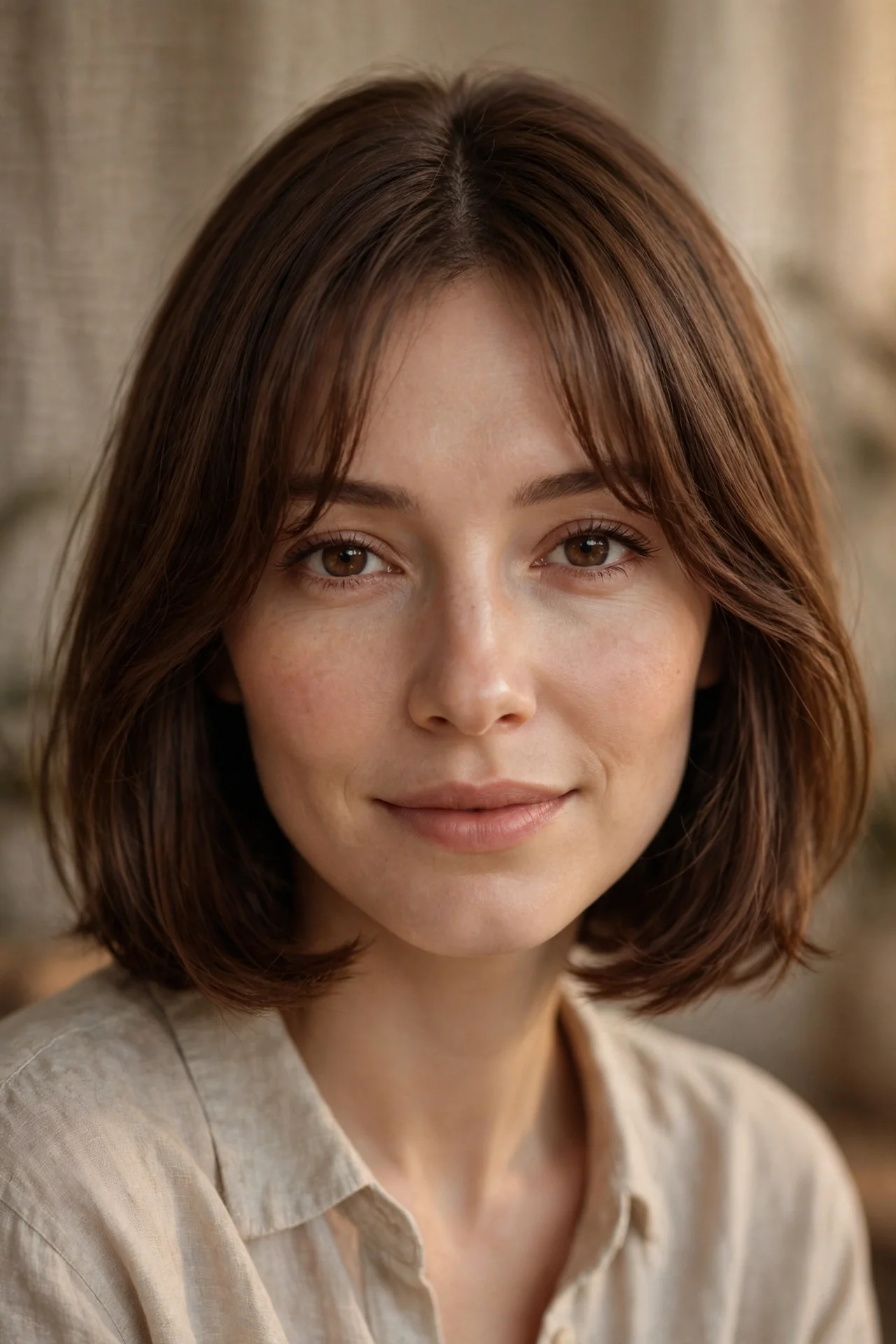 Curtain Bang Bob That Frames the Cheekbones