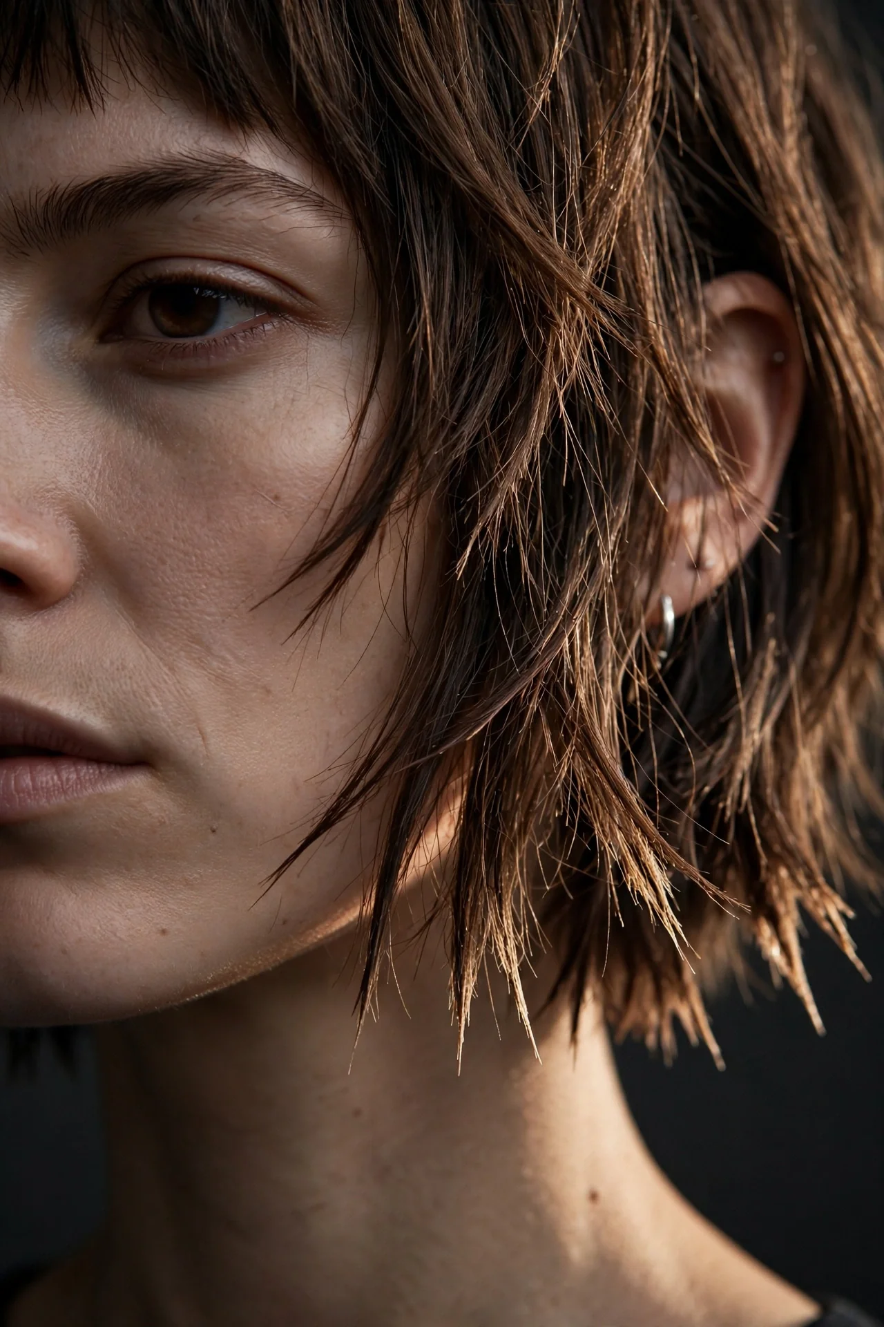Choppy Razor-Cut Bob with Piecey Ends