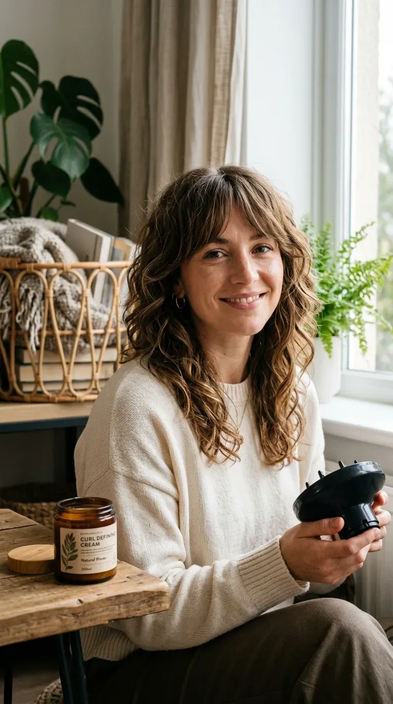 Wavy shag haircut with layered texture and natural body throughout